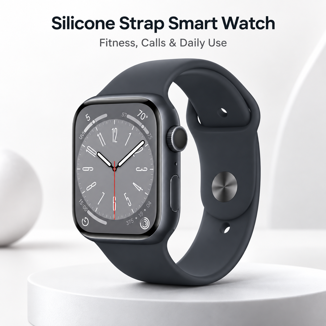 Silicone Strap Smart Watch Fitness Calls Daily Use Bluetooth Heart Rate Sport 1 Silicone Strap Smart Watch Fitness Calls Daily Use Bluetooth Heart Rate Sport