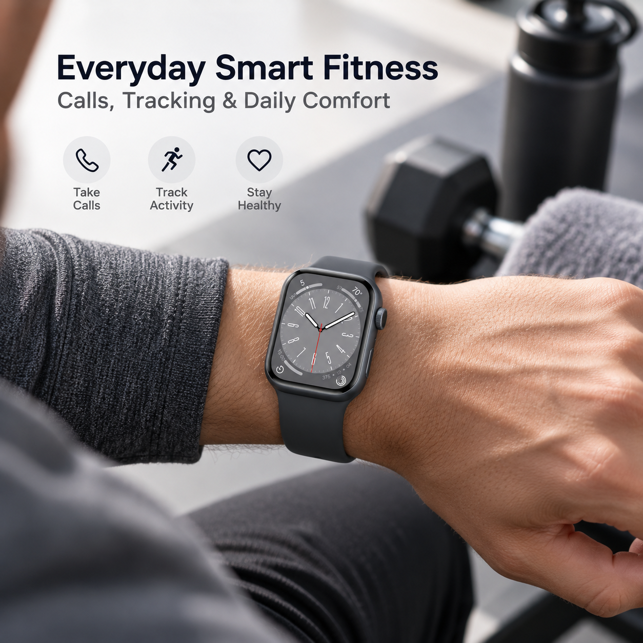 Silicone Strap Smart Watch Fitness Calls Daily Use Bluetooth Heart Rate Sport 2 Silicone Strap Smart Watch Fitness Calls Daily Use Bluetooth Heart Rate Sport - Image 2