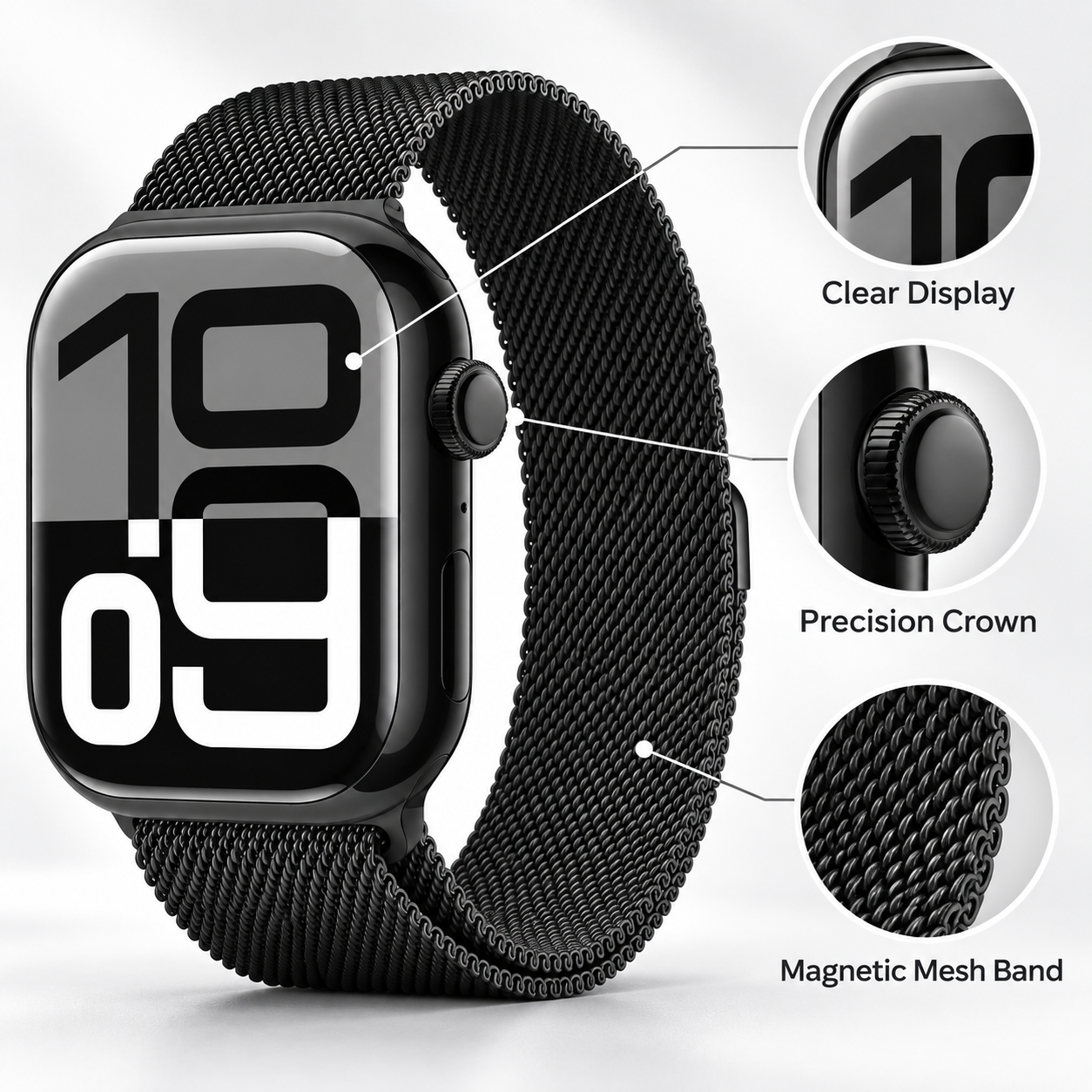Magnetic Mesh Smart Watch Style Time Everyday Use Bluetooth Fitness Sport 3 Magnetic Mesh Smart Watch Style Time Everyday Use Bluetooth Fitness Sport - Image 3
