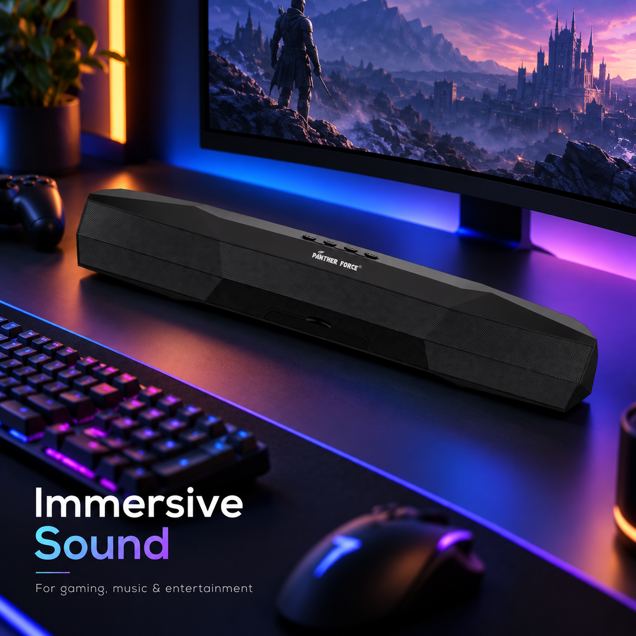Panther Force PF262 Wireless Soundbar Speaker Deep Bass TV Home Audio USB 5 Panther Force PF262 Wireless Soundbar Speaker Deep Bass TV Home Audio USB - Image 5