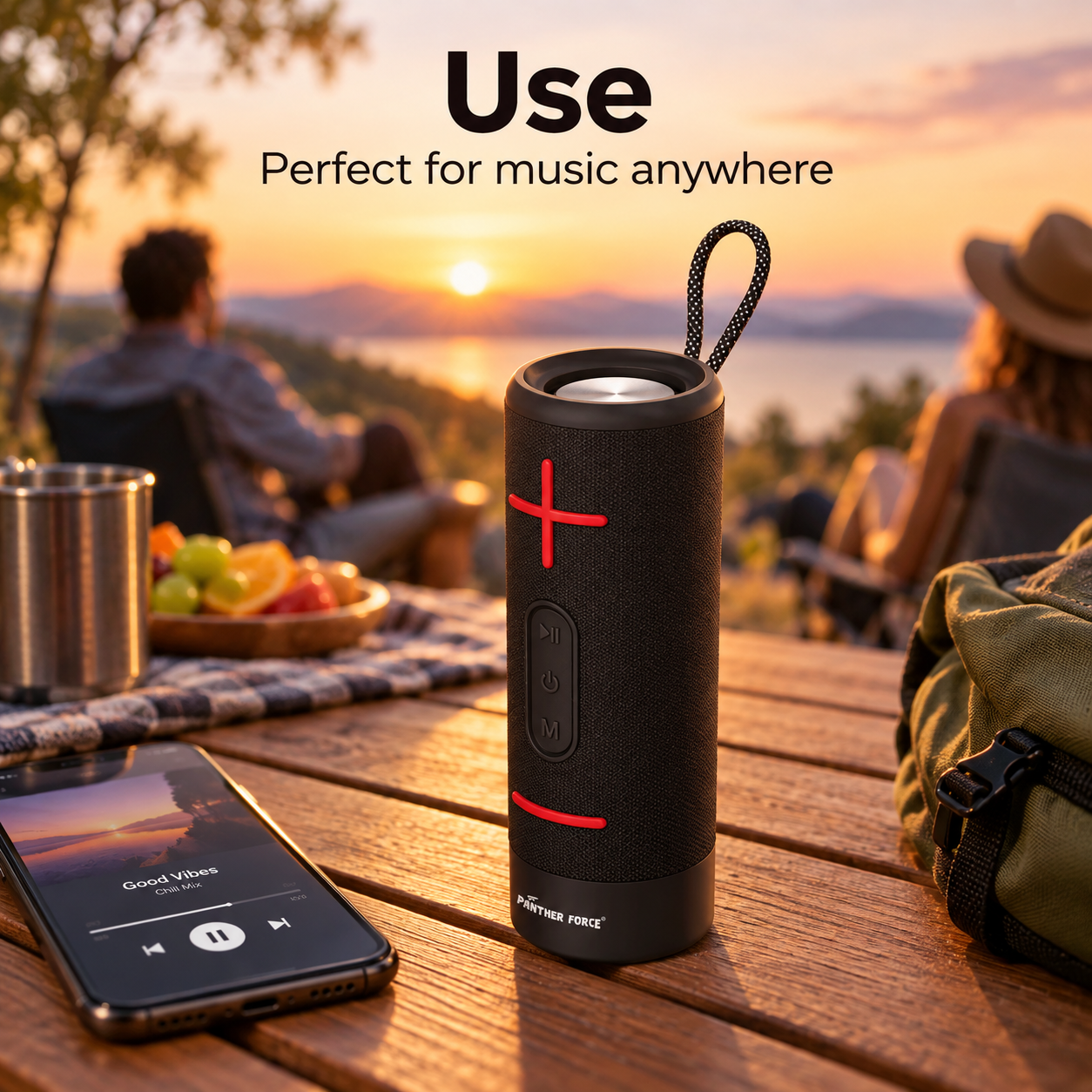 Panther Force PF260 Portable Wireless Bluetooth Speaker - Black & Red LED Light Sound 2 Panther Force PF260 Portable Wireless Bluetooth Speaker - Black & Red LED Light Sound - Image 2