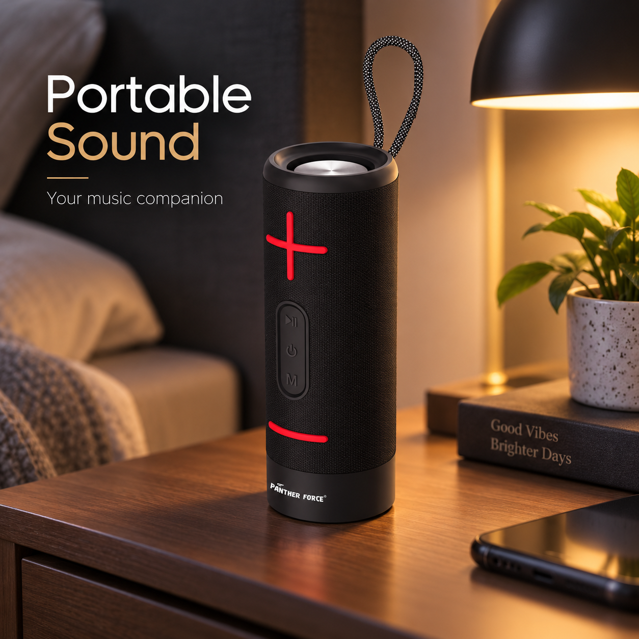 Panther Force PF260 Portable Wireless Bluetooth Speaker - Black & Red LED Light Sound 5 Panther Force PF260 Portable Wireless Bluetooth Speaker - Black & Red LED Light Sound - Image 5