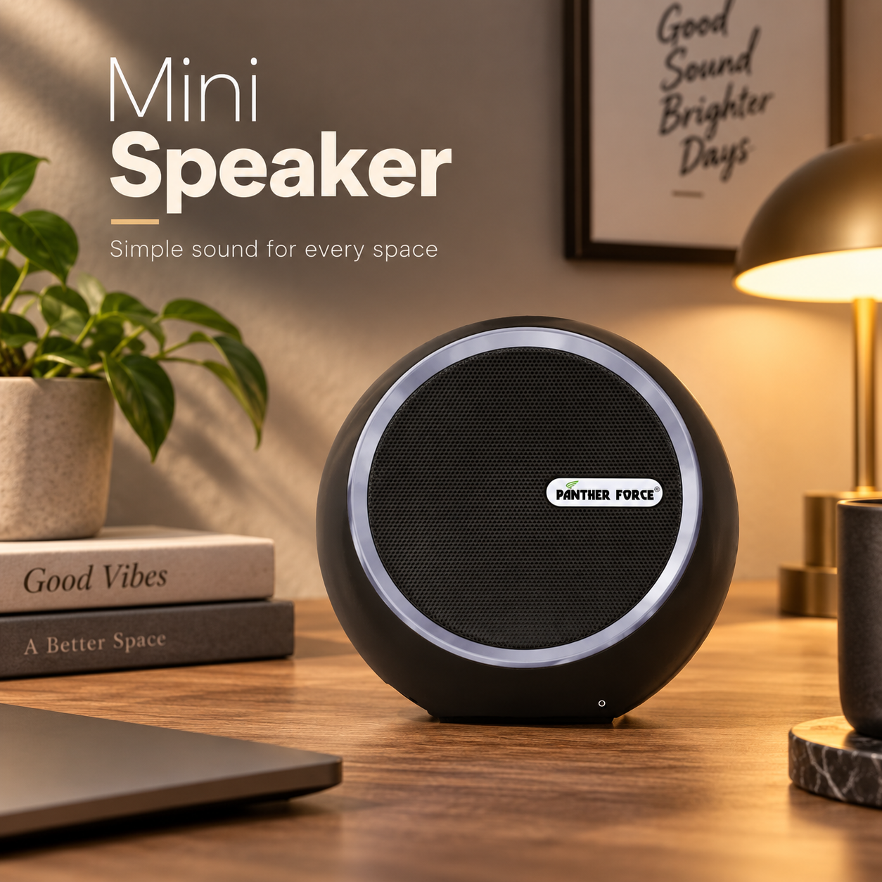 Panther Force PF263 Compact Round Bluetooth Speaker Portable Wireless Black 5 Panther Force PF263 Compact Round Bluetooth Speaker Portable Wireless Black - Image 5