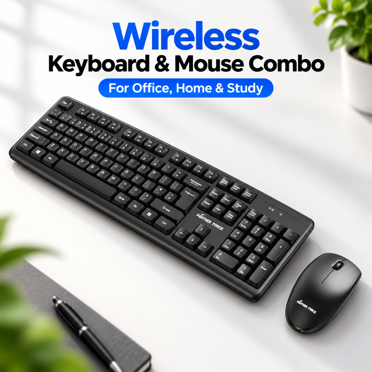 Panther Force Wireless Keyboard and Mouse Combo For Office Home & Study Black 1 Panther Force Wireless Keyboard and Mouse Combo For Office Home & Study Black