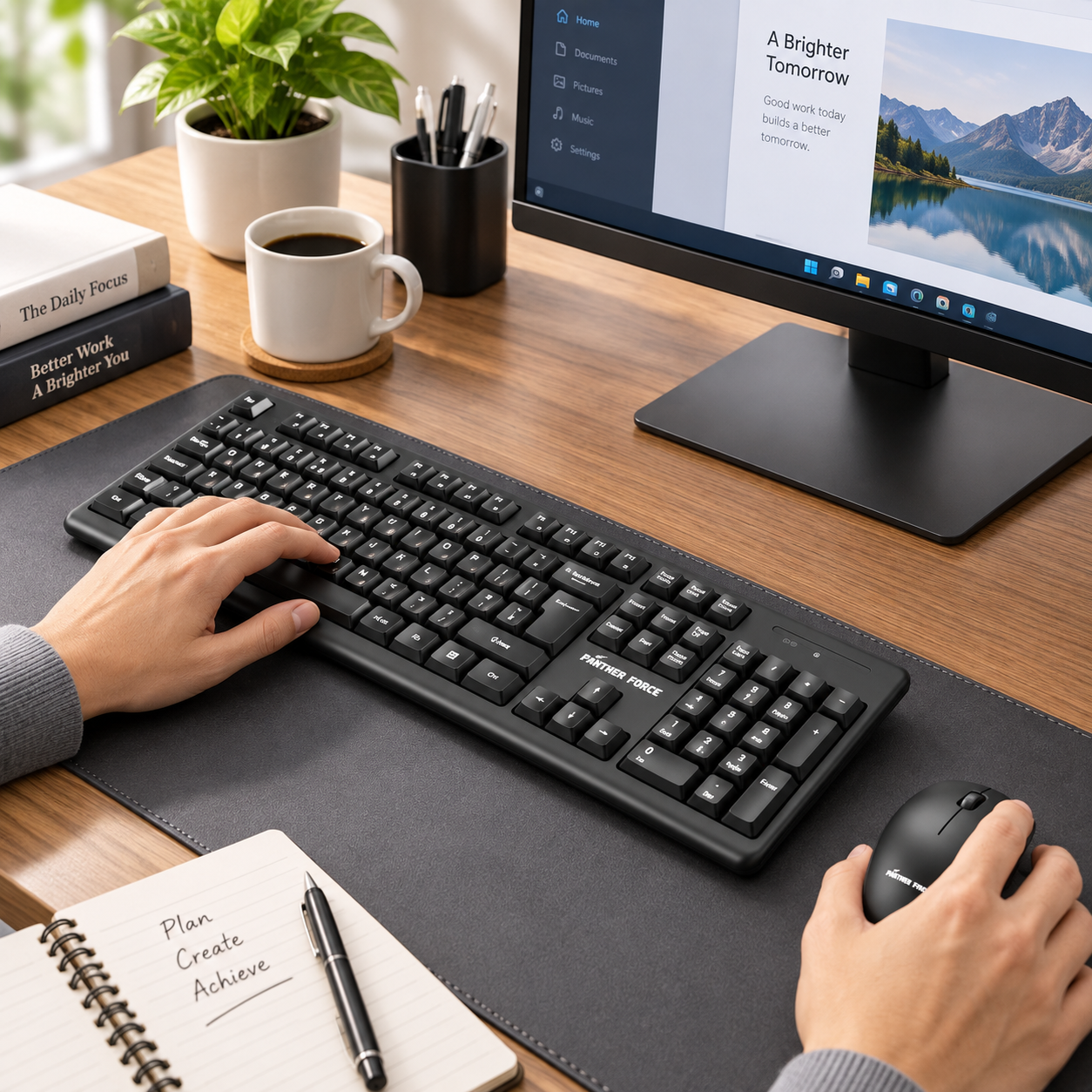 Panther Force Wireless Keyboard and Mouse Combo For Office Home & Study Black 2 Panther Force Wireless Keyboard and Mouse Combo For Office Home & Study Black - Image 2