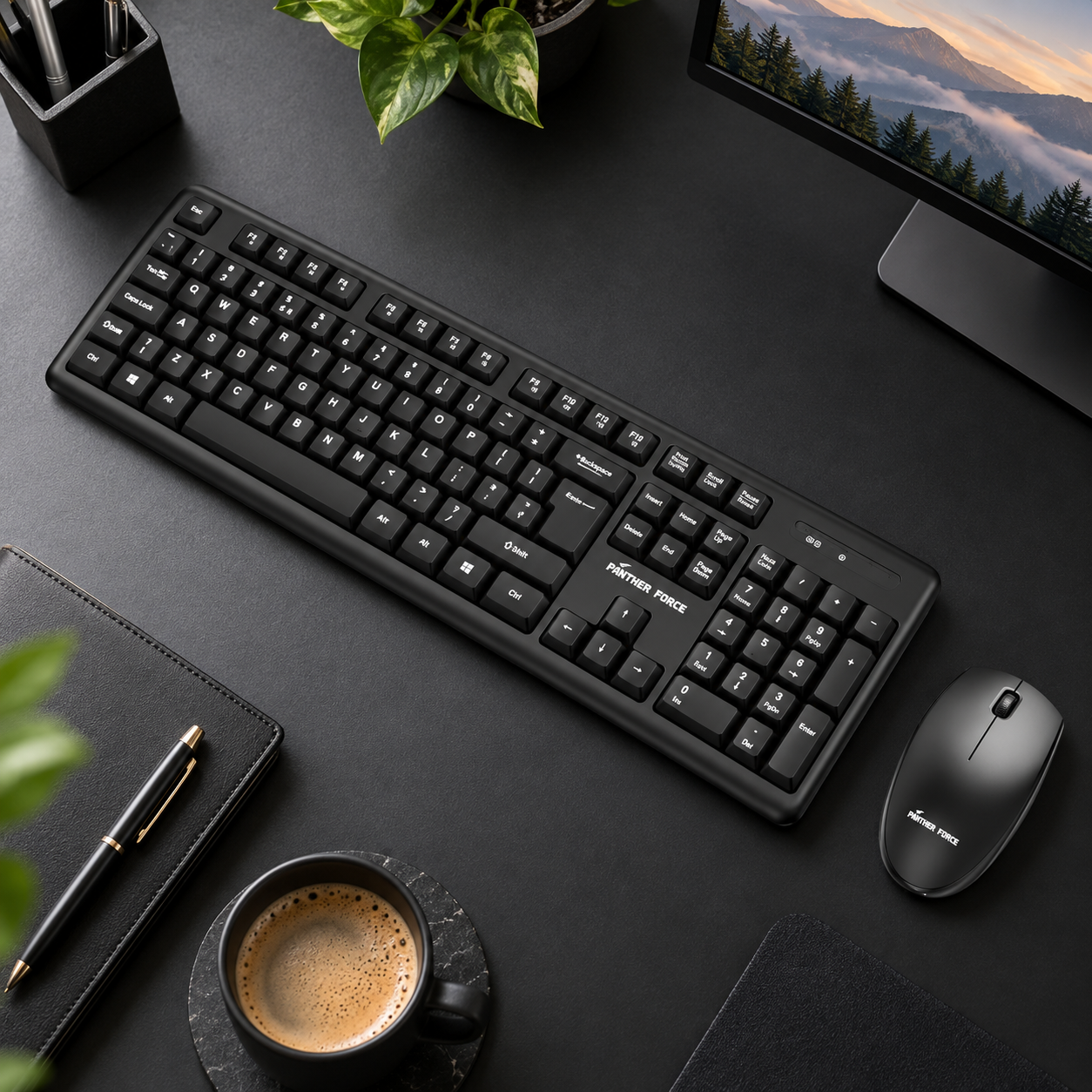 Panther Force Wireless Keyboard and Mouse Combo For Office Home & Study Black 5 Panther Force Wireless Keyboard and Mouse Combo For Office Home & Study Black - Image 5