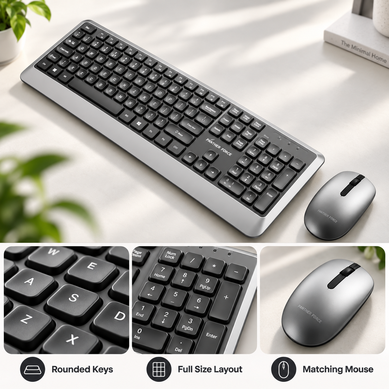 Panther Force Wireless Keyboard and Mouse Combo For Office Home & Study Silver 3 Panther Force Wireless Keyboard and Mouse Combo For Office Home & Study Silver - Image 3