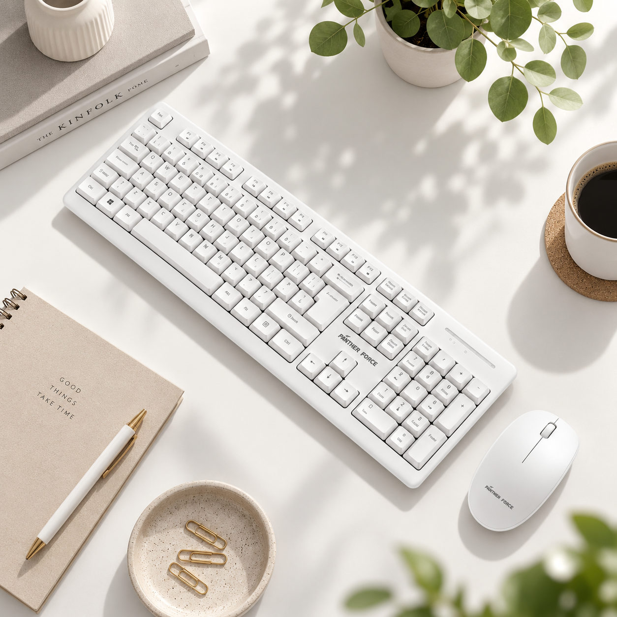 Panther Force Wireless Keyboard and Mouse Combo For Office Home & Study White 5 Panther Force Wireless Keyboard and Mouse Combo For Office Home & Study White - Image 5