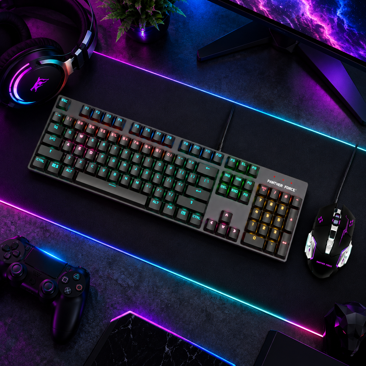 Panther Force RGB Gaming Keyboard and Mouse Combo For Gaming & Everyday Use Grey 5 Panther Force RGB Gaming Keyboard and Mouse Combo For Gaming & Everyday Use Grey - Image 5