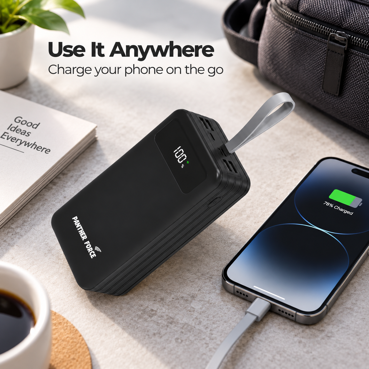 Panther Force PF222 50000mAh Fast Charging Power Bank USB-C LED Display Black UK 2 Panther Force PF222 50000mAh Fast Charging Power Bank USB-C LED Display Black UK - Image 2
