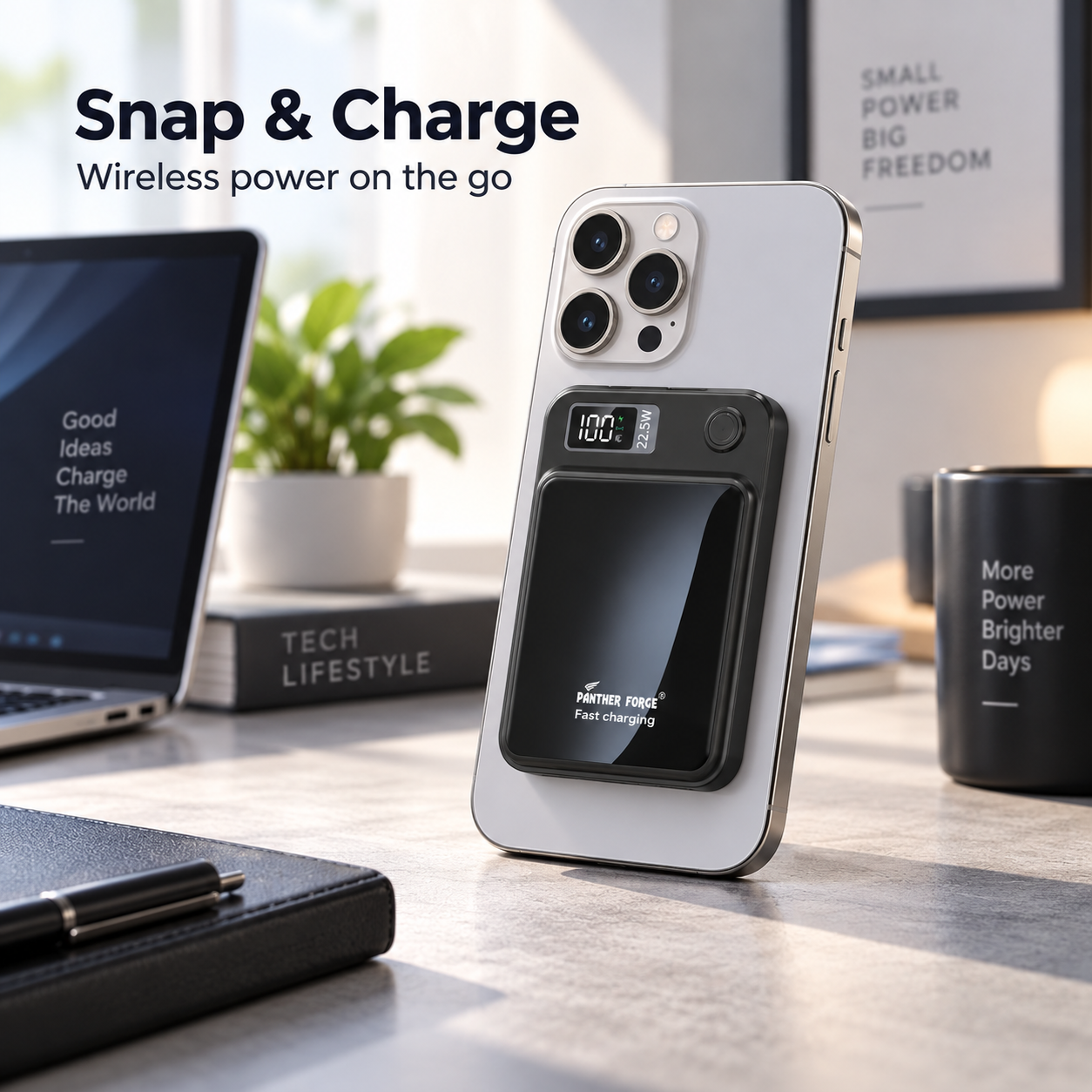 Panther Force 22.5W Magnetic Power Bank Wireless Fast Charger Digital Display UK 4 Panther Force 22.5W Magnetic Power Bank Wireless Fast Charger Digital Display UK - Image 4