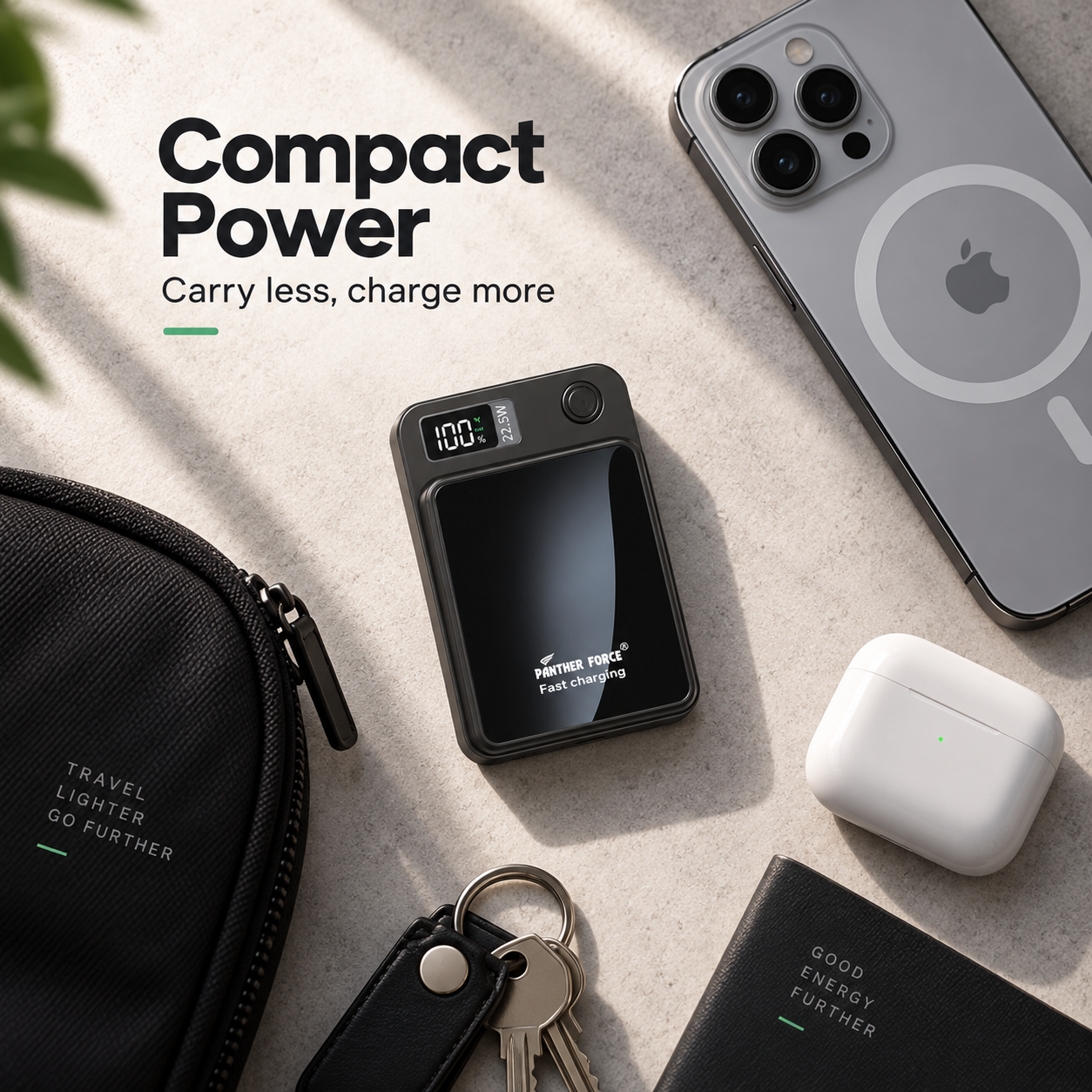 Panther Force 22.5W Magnetic Power Bank Wireless Fast Charger Digital Display UK 2 Panther Force 22.5W Magnetic Power Bank Wireless Fast Charger Digital Display UK - Image 2
