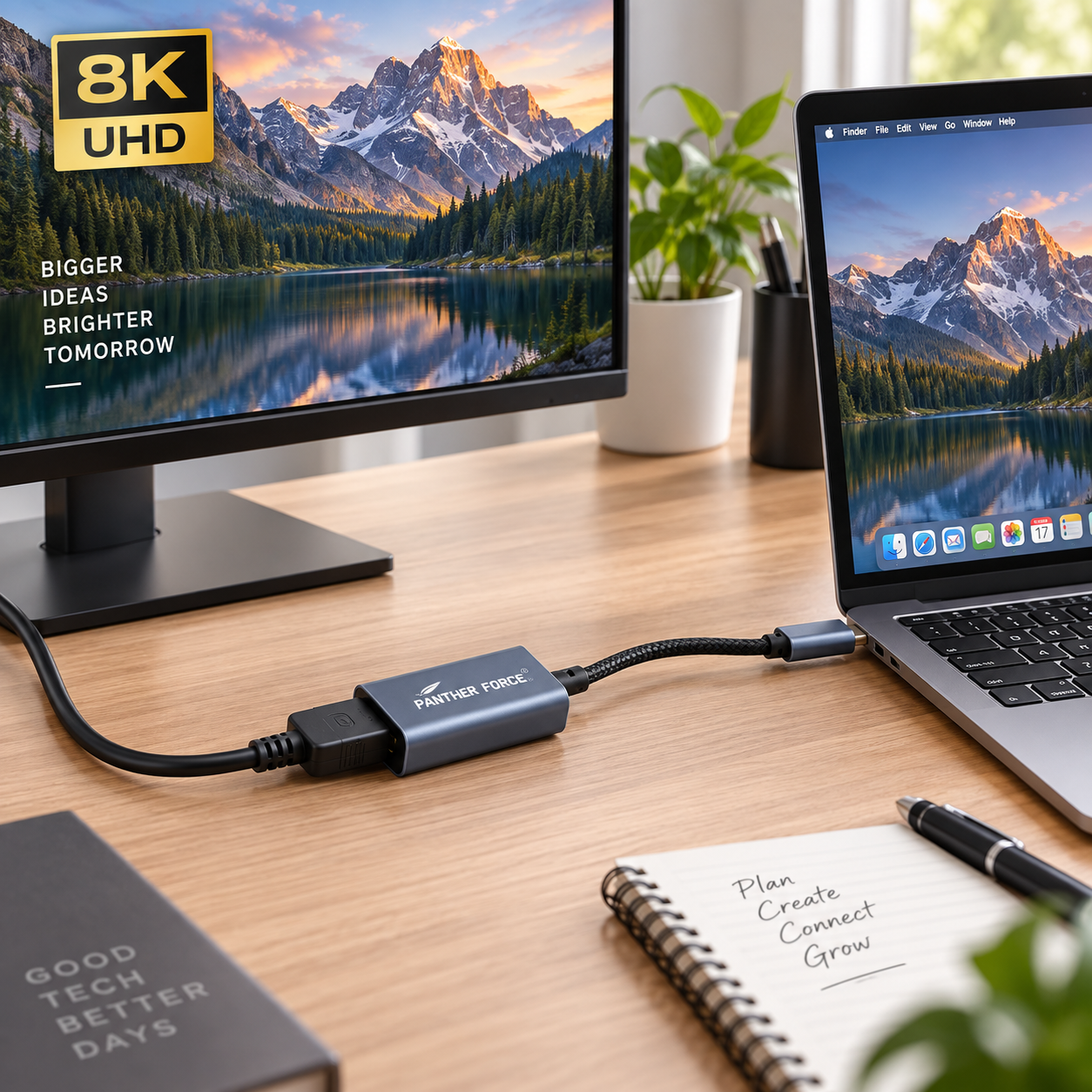 PANTHER FORCE 8K HDTV Type-C to DP Adapter, Ultra HD USB-C to DisplayPort Cable Converter 3 PANTHER FORCE 8K HDTV Type-C to DP Adapter, Ultra HD USB-C to DisplayPort Cable Converter - Image 3
