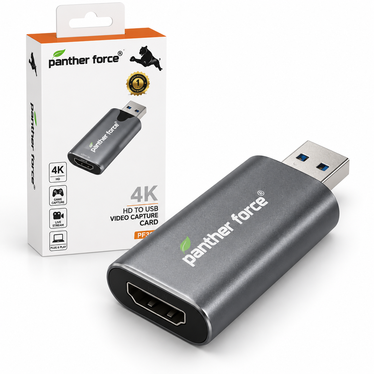 PANTHER FORCE 4K HD to USB Video Capture Card, 1080P 60FPS / 4K 30FPS HDMI Capture Device for Game Streaming & Live Broadcasting 3 PANTHER FORCE 4K HD to USB Video Capture Card, 1080P 60FPS / 4K 30FPS HDMI Capture Device for Game Streaming & Live Broadcasting - Image 3