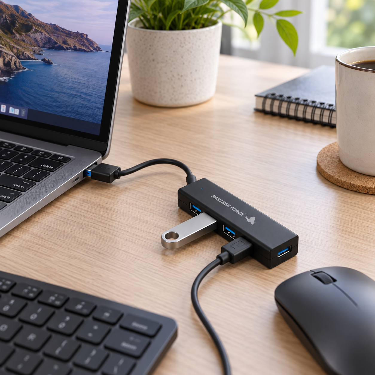 PANTHER FORCE 3 in 1 USB Hub, High-Speed 3-Port USB Splitter Extension Adapter for Laptops & PCs 3 PANTHER FORCE 3 in 1 USB Hub, High-Speed 3-Port USB Splitter Extension Adapter for Laptops & PCs - Image 3
