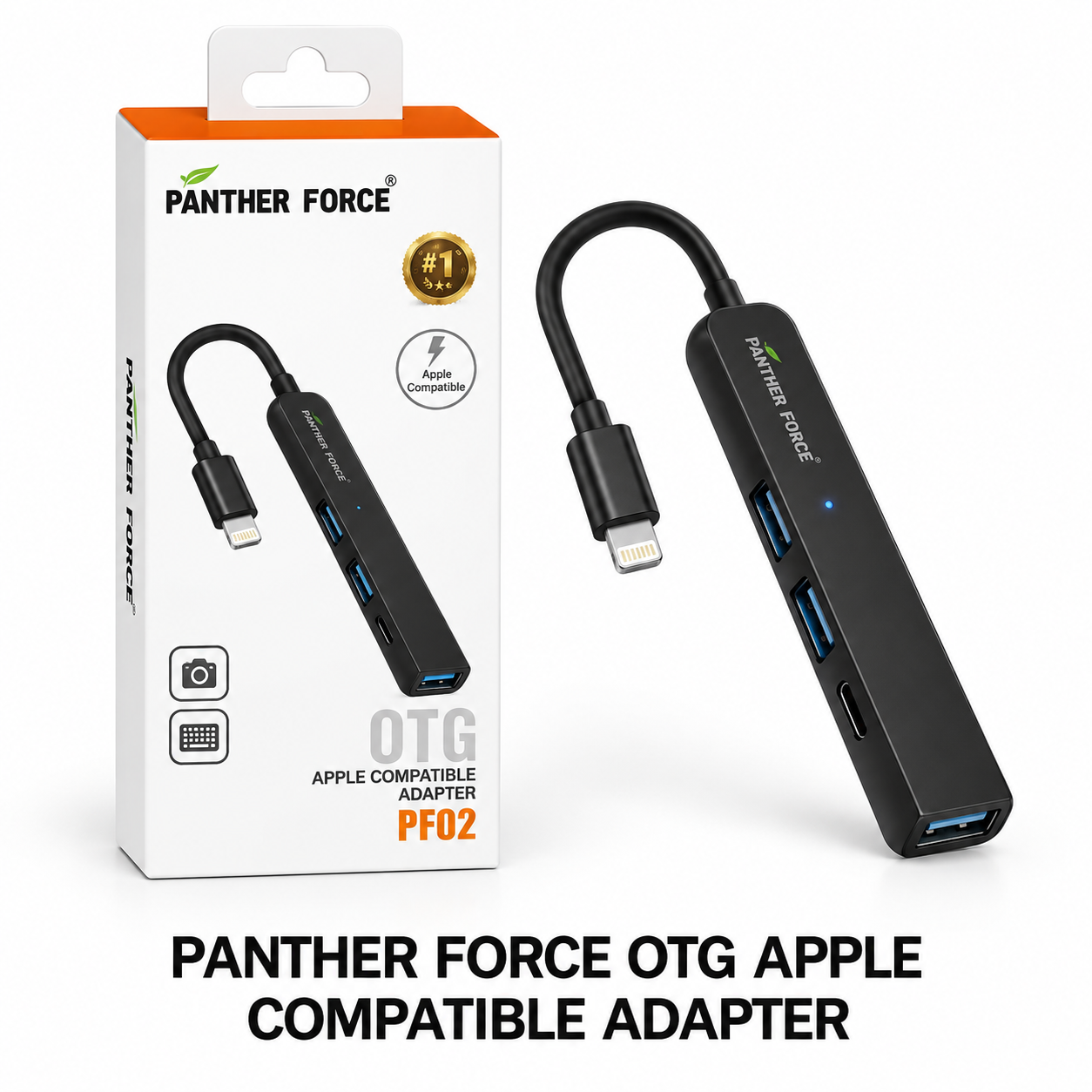 Panther Force PF02 Lightning OTG USB Hub 3 USB Ports USB-C for iPhone iPad 1 Panther Force PF02 Lightning OTG USB Hub 3 USB Ports USB-C for iPhone iPad