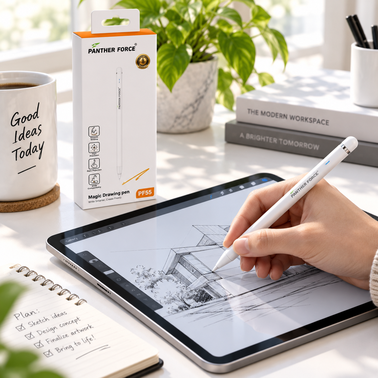 PANTHER FORCE Magic Drawing Pen, High Precision Stylus Pencil with Magnetic Attachment & Long Battery Life for Tablets & Touchscreens 4 PANTHER FORCE Magic Drawing Pen, High Precision Stylus Pencil with Magnetic Attachment & Long Battery Life for Tablets & Touchscreens - Image 4