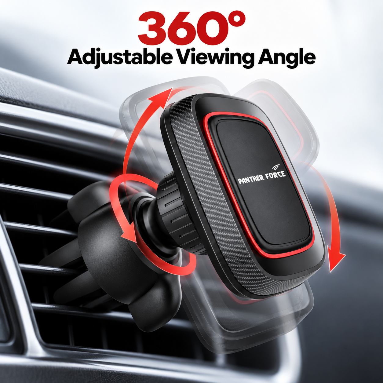 Panther Force Magnetic Air Vent Phone Holder 360° Rotation Car Mount Black 4 Panther Force Magnetic Air Vent Phone Holder 360° Rotation Car Mount Black - Image 4