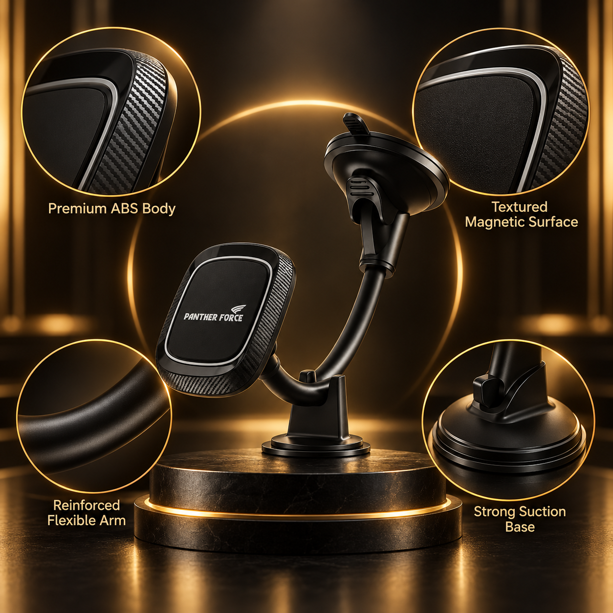 Panther Force Flexible Magnetic Car Phone Holder Suction Mount 360° Dashboard 3 Panther Force Flexible Magnetic Car Phone Holder Suction Mount 360° Dashboard - Image 3