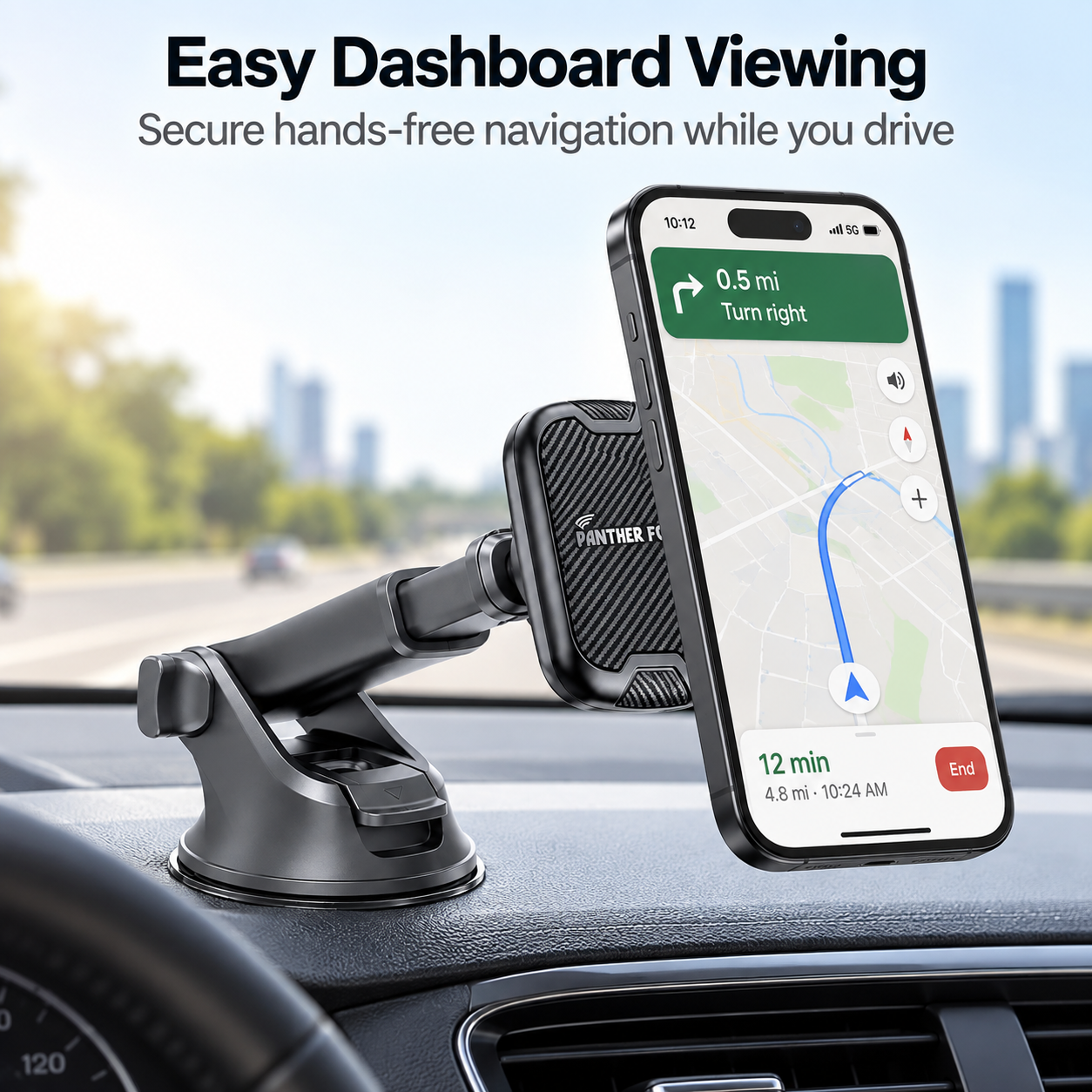 Panther Force Magnetic Car Phone Holder Dashboard Mount Suction Base Black 5 Panther Force Magnetic Car Phone Holder Dashboard Mount Suction Base Black - Image 5