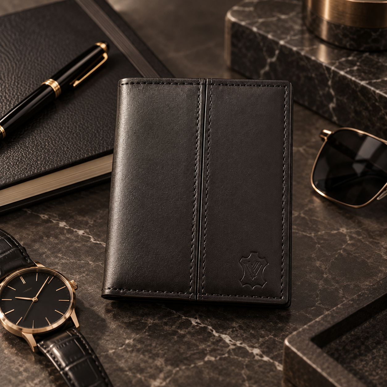 VALANTI Men's Genuine Leather Wallet Black Slim Bifold Card & Cash Holder Gift UK 5 VALANTI Men's Genuine Leather Wallet Black Slim Bifold Card & Cash Holder Gift UK - Image 5