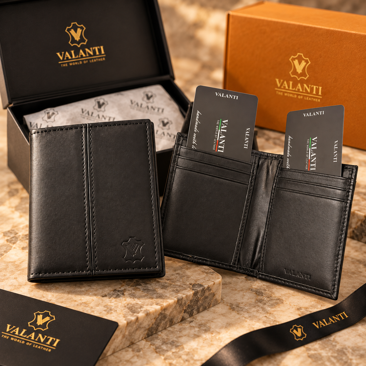 VALANTI Men's Genuine Leather Wallet Black Slim Bifold Card & Cash Holder Gift UK 7 VALANTI Men's Genuine Leather Wallet Black Slim Bifold Card & Cash Holder Gift UK - Image 7