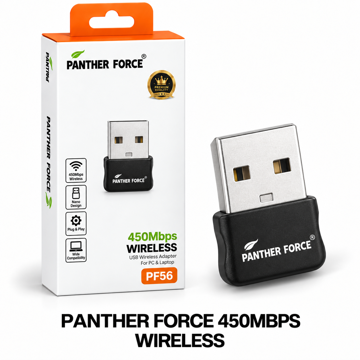 PANTHER FORCE 450Mbps Wireless USB WiFi Adapter Nano Network Dongle For PC & Laptop 1 PANTHER FORCE 450Mbps Wireless USB WiFi Adapter Nano Network Dongle For PC & Laptop