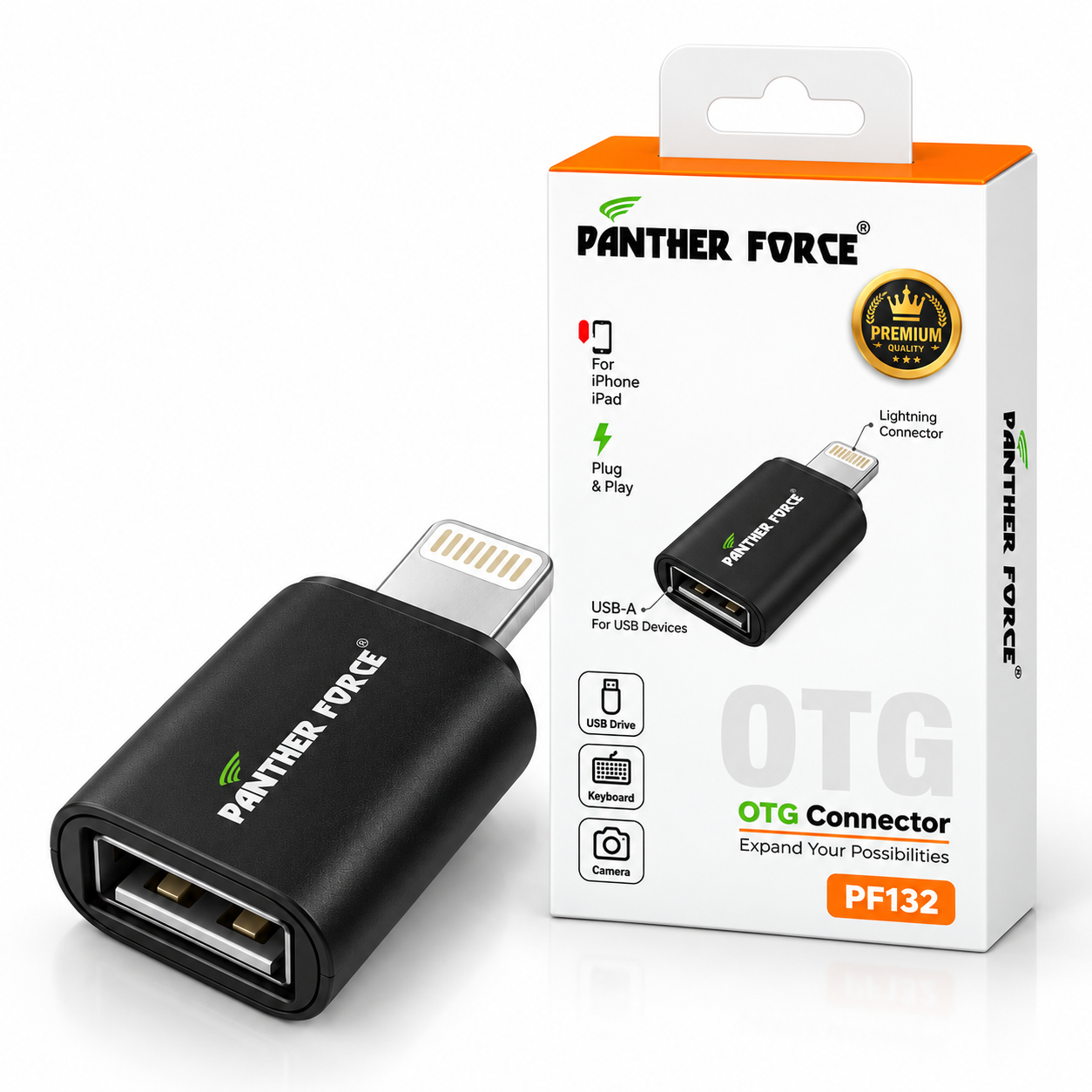 PANTHER FORCE Apple OTG Connector USB-A to Lightning Adapter For iPhone iPad 3 PANTHER FORCE Apple OTG Connector USB-A to Lightning Adapter For iPhone iPad - Image 3
