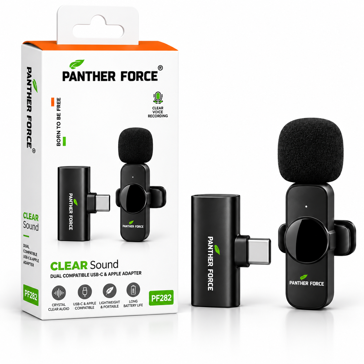Panther Force Clear Sound Wireless Lavalier Mic PF282 Dual USB-C & Apple Adapter 3 Panther Force Clear Sound Wireless Lavalier Mic PF282 Dual USB-C & Apple Adapter - Image 3