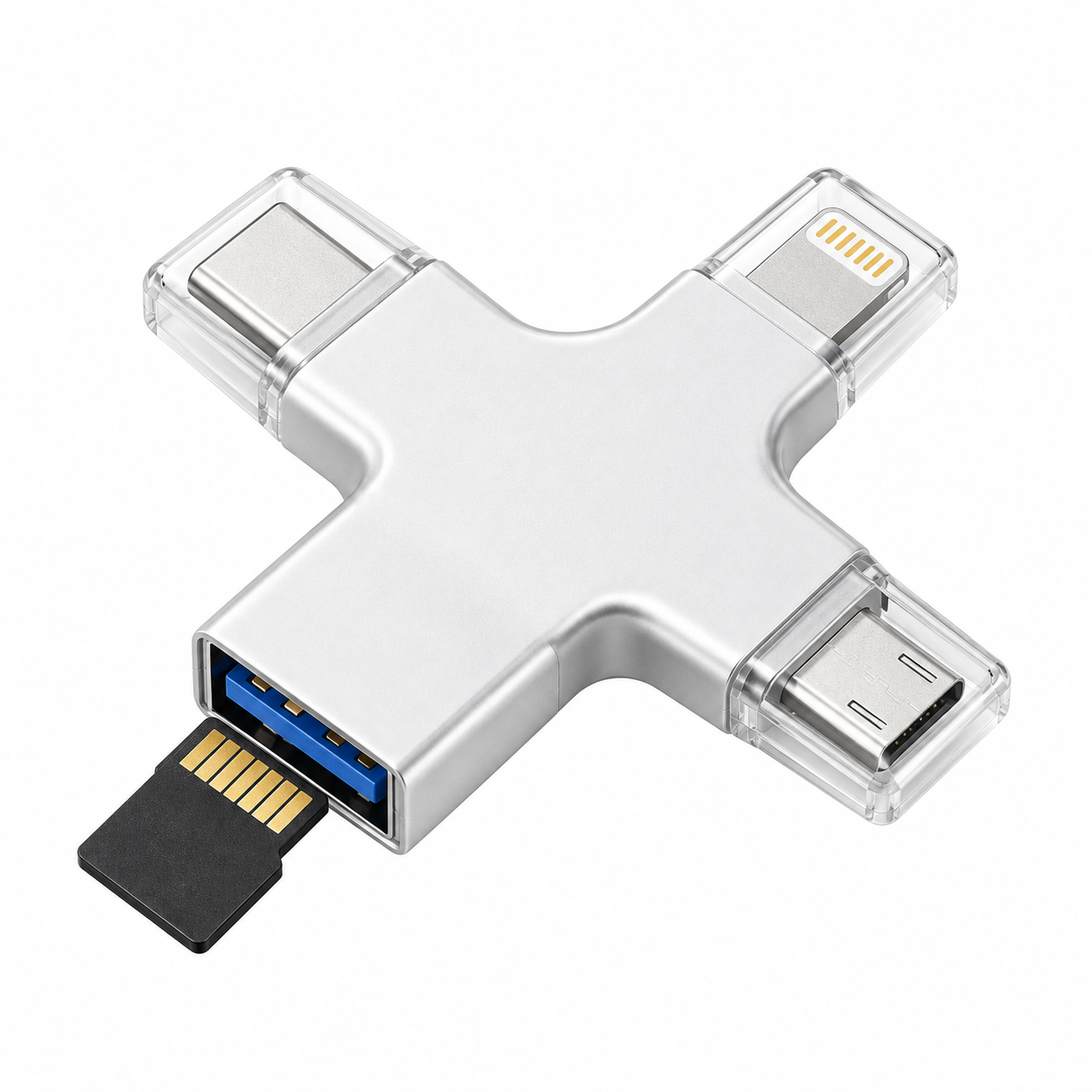 Panther Force Fast Mobile Phone Card Reader PF58 4 in 1 Multi-Connector SD TF Adapter 2 Panther Force Fast Mobile Phone Card Reader PF58 4 in 1 Multi-Connector SD TF Adapter - Image 2