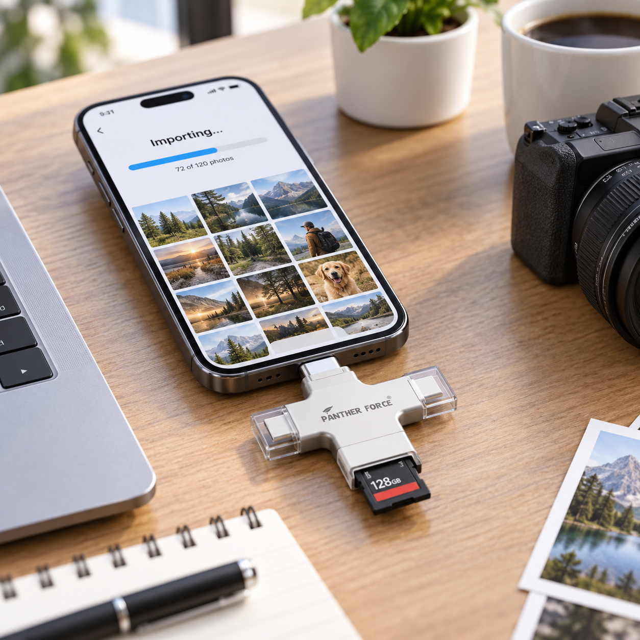 Panther Force Fast Mobile Phone Card Reader PF58 4 in 1 Multi-Connector SD TF Adapter 4 Panther Force Fast Mobile Phone Card Reader PF58 4 in 1 Multi-Connector SD TF Adapter - Image 4