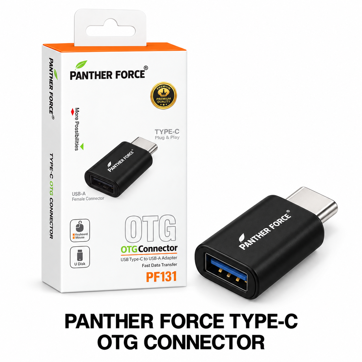 Panther Force Type-C OTG Connector PF131 USB to USB-A Adapter Fast Data Transfer 1 Panther Force Type-C OTG Connector PF131 USB to USB-A Adapter Fast Data Transfer