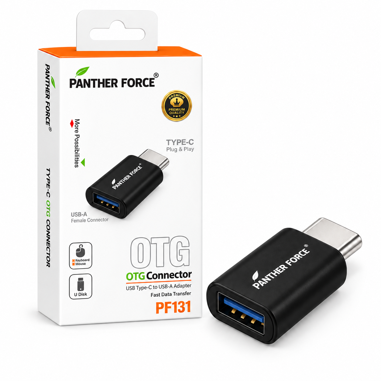 Panther Force Type-C OTG Connector PF131 USB to USB-A Adapter Fast Data Transfer 3 Panther Force Type-C OTG Connector PF131 USB to USB-A Adapter Fast Data Transfer - Image 3