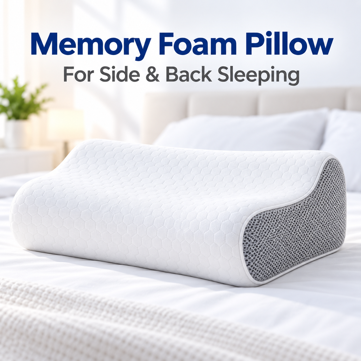 Memory Foam Pillow Contour Orthopaedic Neck Support Side Back Sleeper Bedroom UK 1 Memory Foam Pillow Contour Orthopaedic Neck Support Side Back Sleeper Bedroom UK