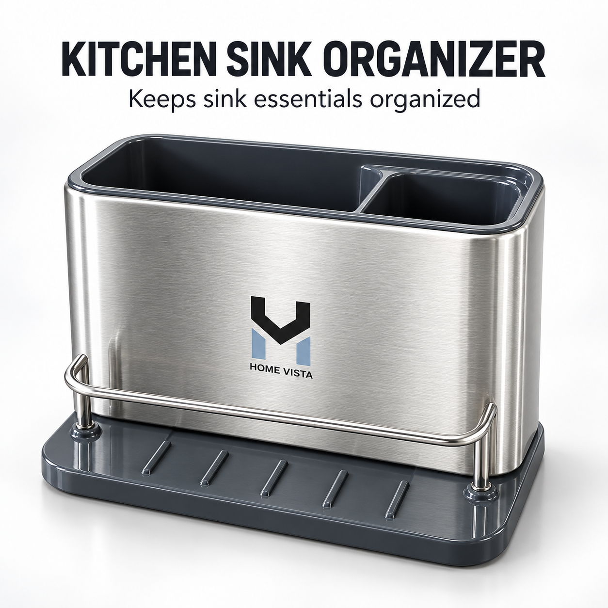 Stainless Steel Kitchen Sink Caddy Organizer Sponge Soap Brush Holder Drain Tray 1 Stainless Steel Kitchen Sink Caddy Organizer Sponge Soap Brush Holder Drain Tray