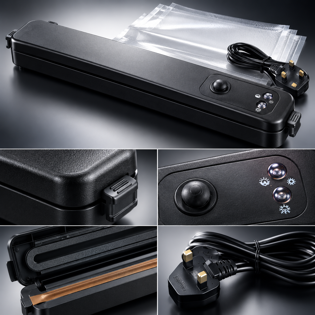 Electric Food Vacuum Sealer Machine Kitchen Storage Packing System Black Home UK 3 Electric Food Vacuum Sealer Machine Kitchen Storage Packing System Black Home UK - Image 3