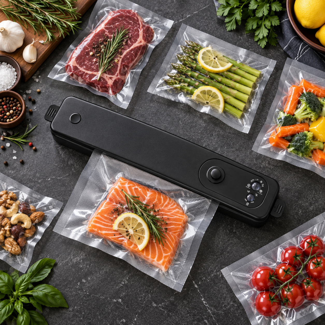 Electric Food Vacuum Sealer Machine Kitchen Storage Packing System Black Home UK 2 Electric Food Vacuum Sealer Machine Kitchen Storage Packing System Black Home UK - Image 2