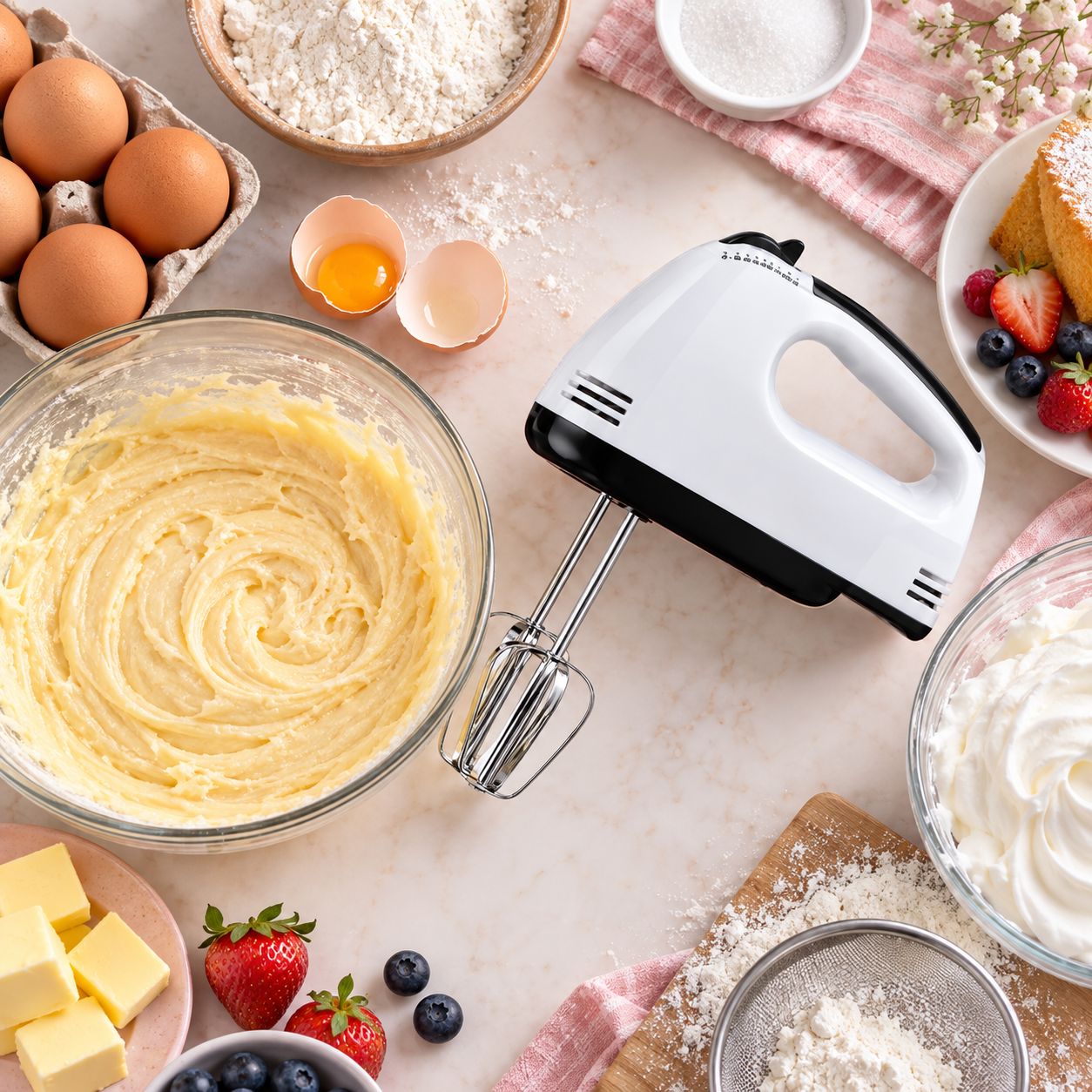 Electric Hand Mixer 7 Speed Kitchen Whisk Egg Beater Baking Cake Food Blender UK 3 Electric Hand Mixer 7 Speed Kitchen Whisk Egg Beater Baking Cake Food Blender UK - Image 3
