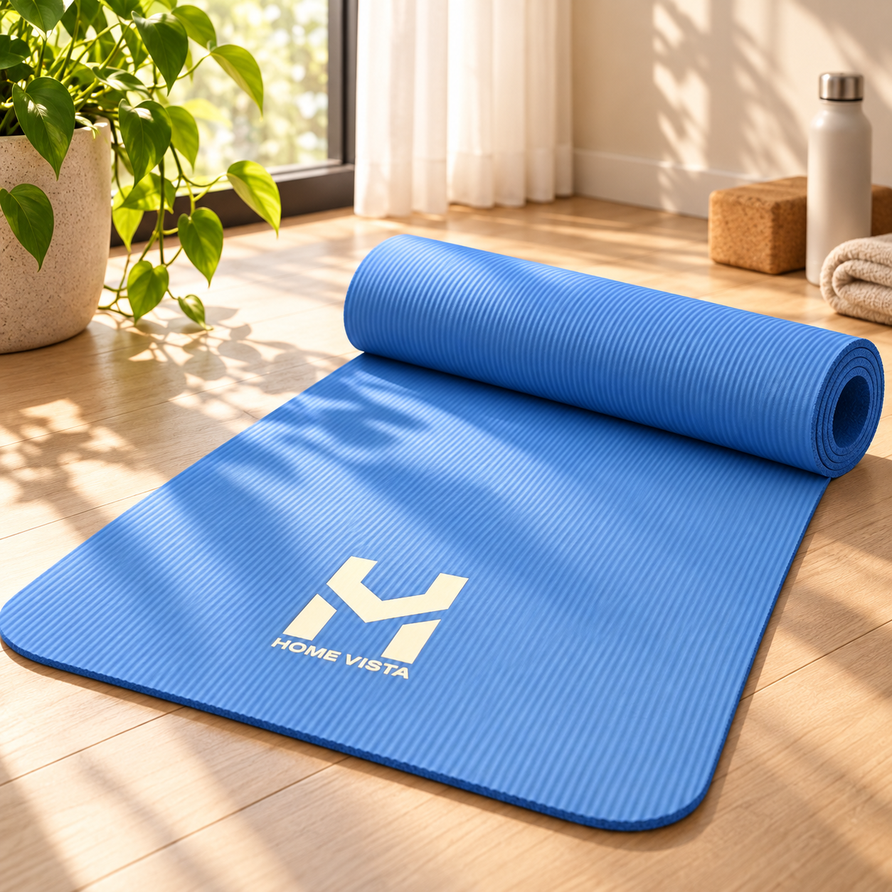 Home Vista Blue Yoga Mat Non Slip Exercise Fitness Pilates Gym Training Workouts 3 Home Vista Blue Yoga Mat Non Slip Exercise Fitness Pilates Gym Training Workouts - Image 3
