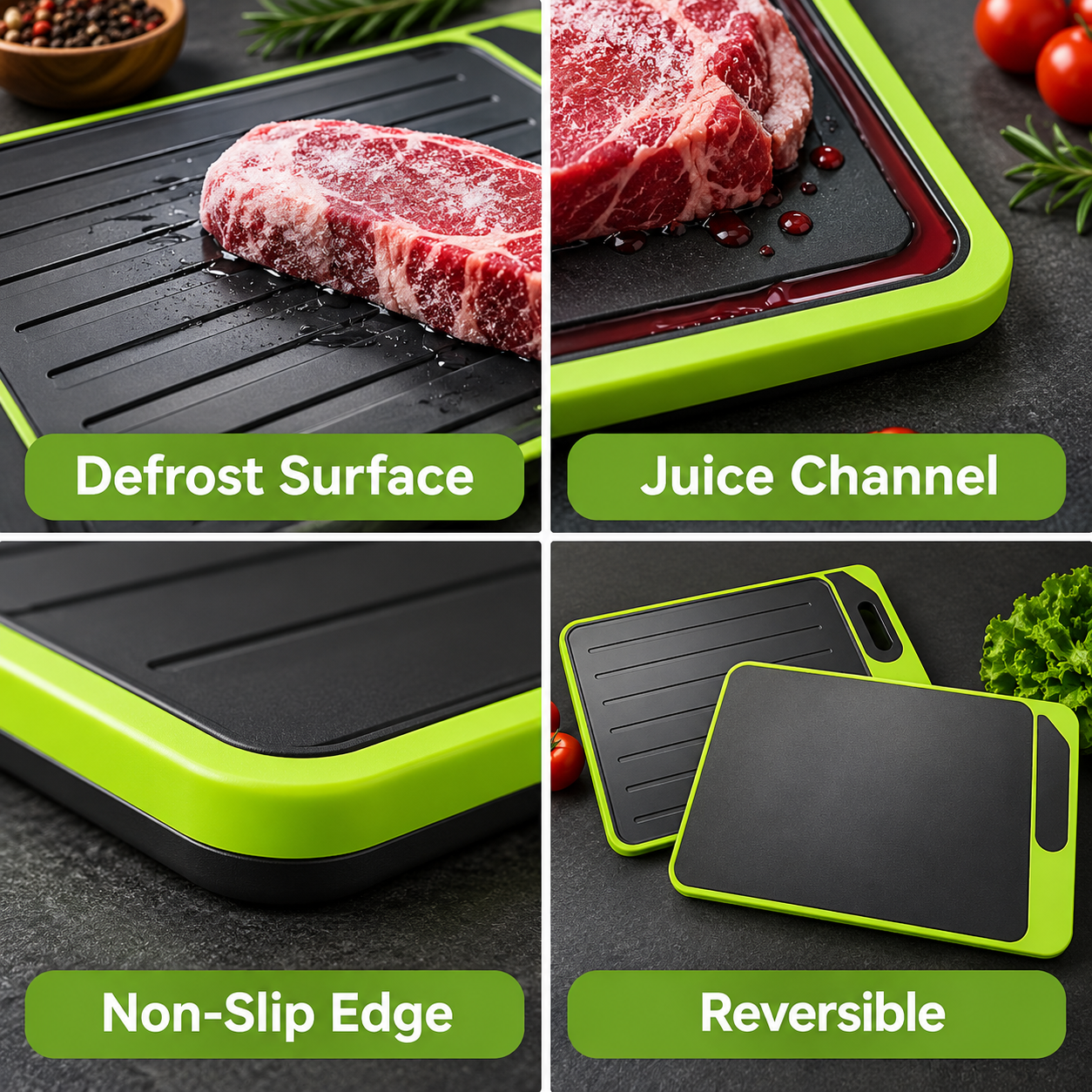 4-in-1 Defrosting Tray Chopping Cutting Board Quick Food Thawing Kitchen Tool UK 5 4-in-1 Defrosting Tray Chopping Cutting Board Quick Food Thawing Kitchen Tool UK - Image 5