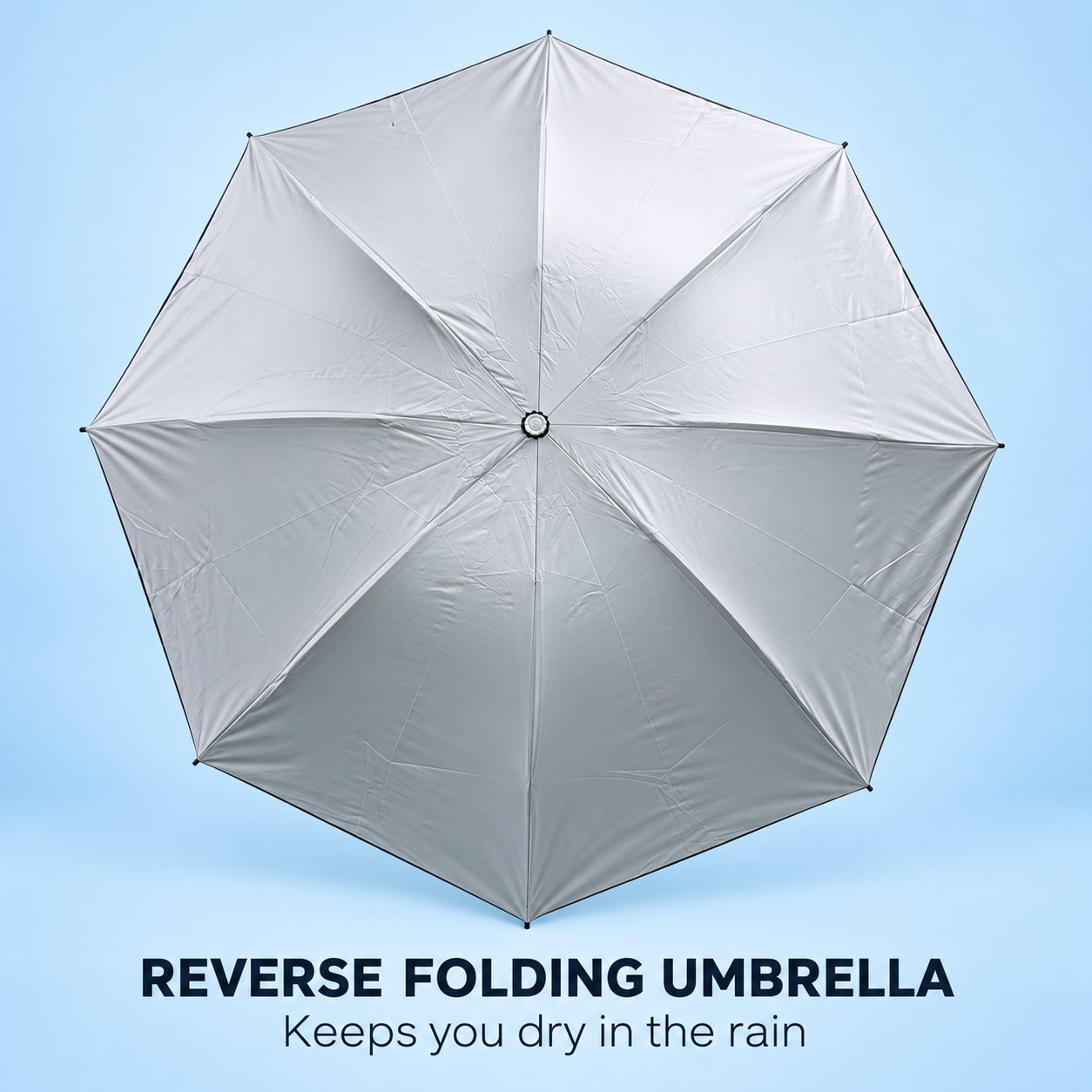 Reverse Folding Umbrella White Compact Upside Down Rain Protection Car Travel UK 1 Reverse Folding Umbrella White Compact Upside Down Rain Protection Car Travel UK