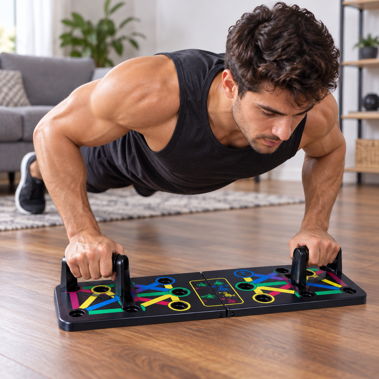 4-in-1 Foldable Push Up Board Home Gym Fitness Training Handles Chest Workout UK 2 4-in-1 Foldable Push Up Board Home Gym Fitness Training Handles Chest Workout UK - Image 2