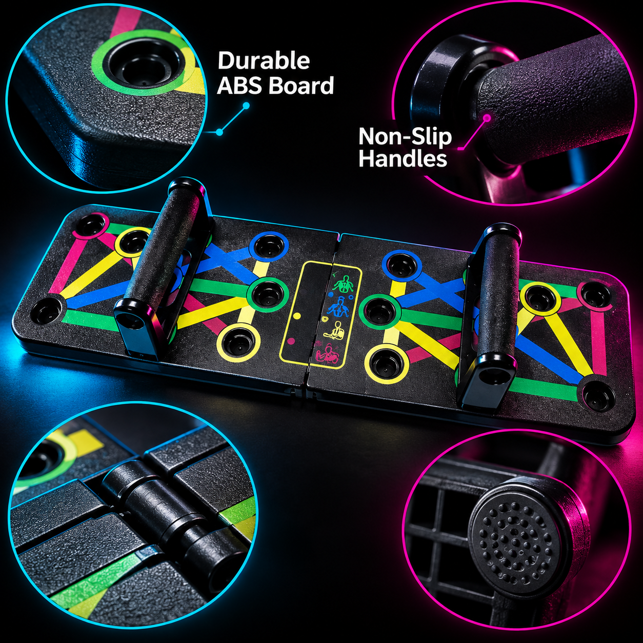 4-in-1 Foldable Push Up Board Home Gym Fitness Training Handles Chest Workout UK 3 4-in-1 Foldable Push Up Board Home Gym Fitness Training Handles Chest Workout UK - Image 3