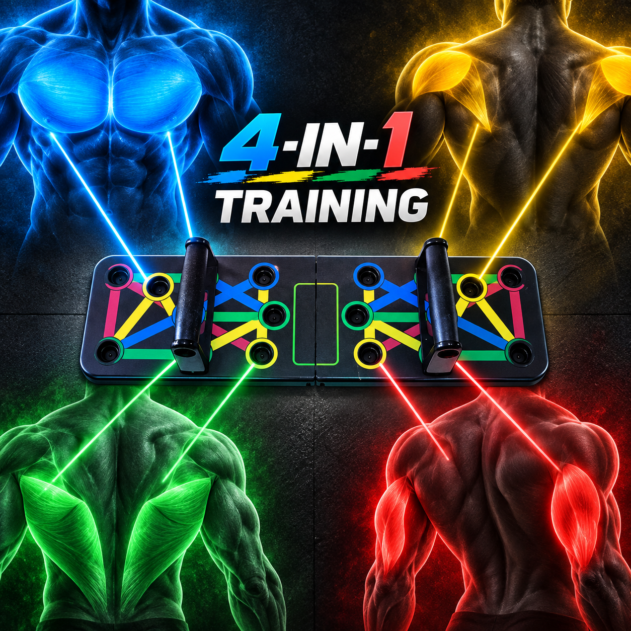 4-in-1 Foldable Push Up Board Home Gym Fitness Training Handles Chest Workout UK 4 4-in-1 Foldable Push Up Board Home Gym Fitness Training Handles Chest Workout UK - Image 4