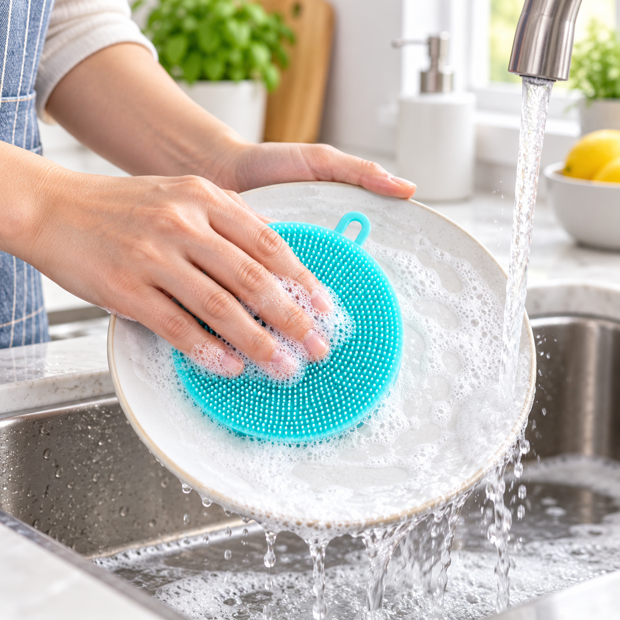 Silicone Dish Scrubber Brush Kitchen Washing Cleaning Pad Nonscratch Reusable UK 2 Silicone Dish Scrubber Brush Kitchen Washing Cleaning Pad Nonscratch Reusable UK - Image 2