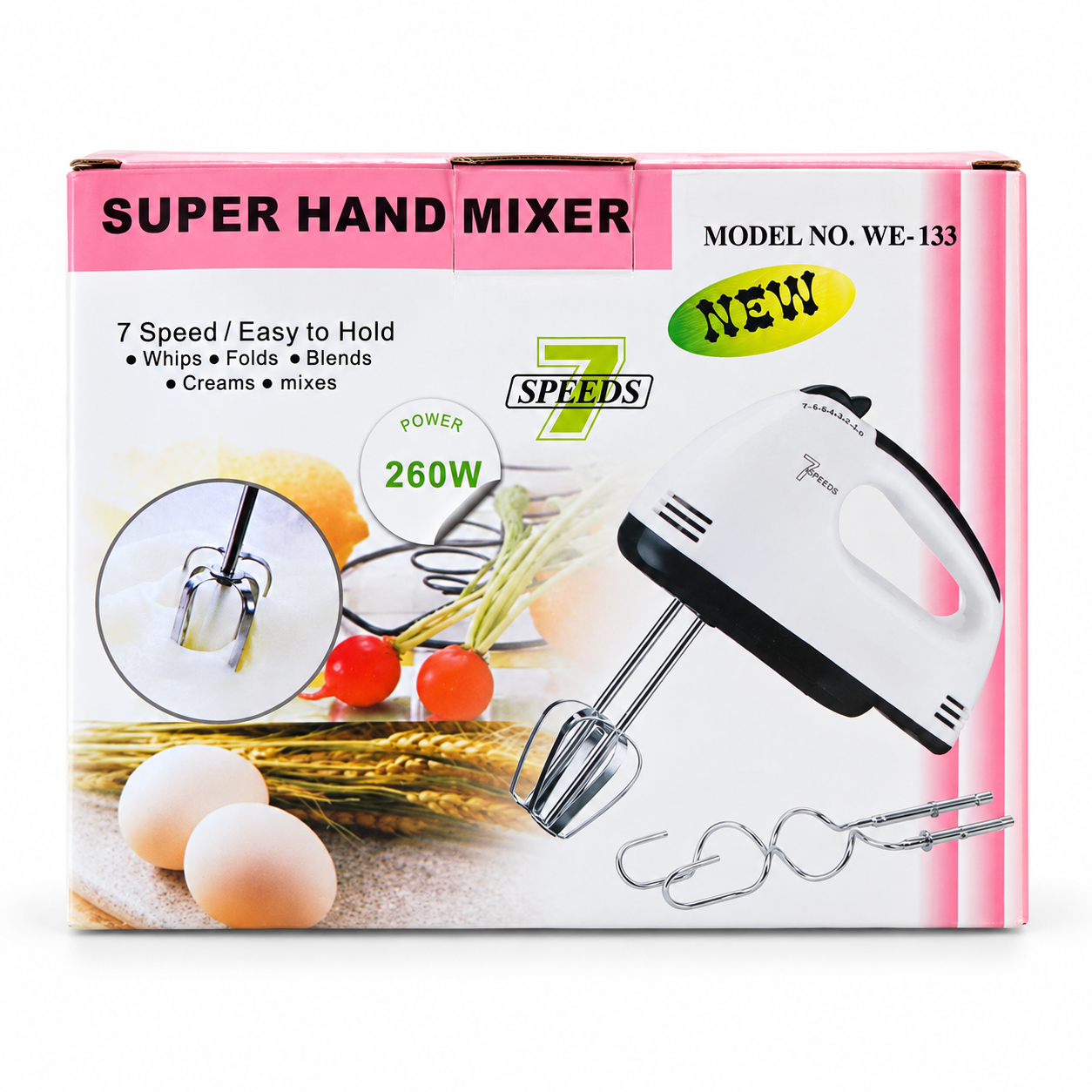 Electric Hand Mixer 7 Speed Kitchen Whisk Egg Beater Baking Cake Food Blender UK 6 Electric Hand Mixer 7 Speed Kitchen Whisk Egg Beater Baking Cake Food Blender UK - Image 6