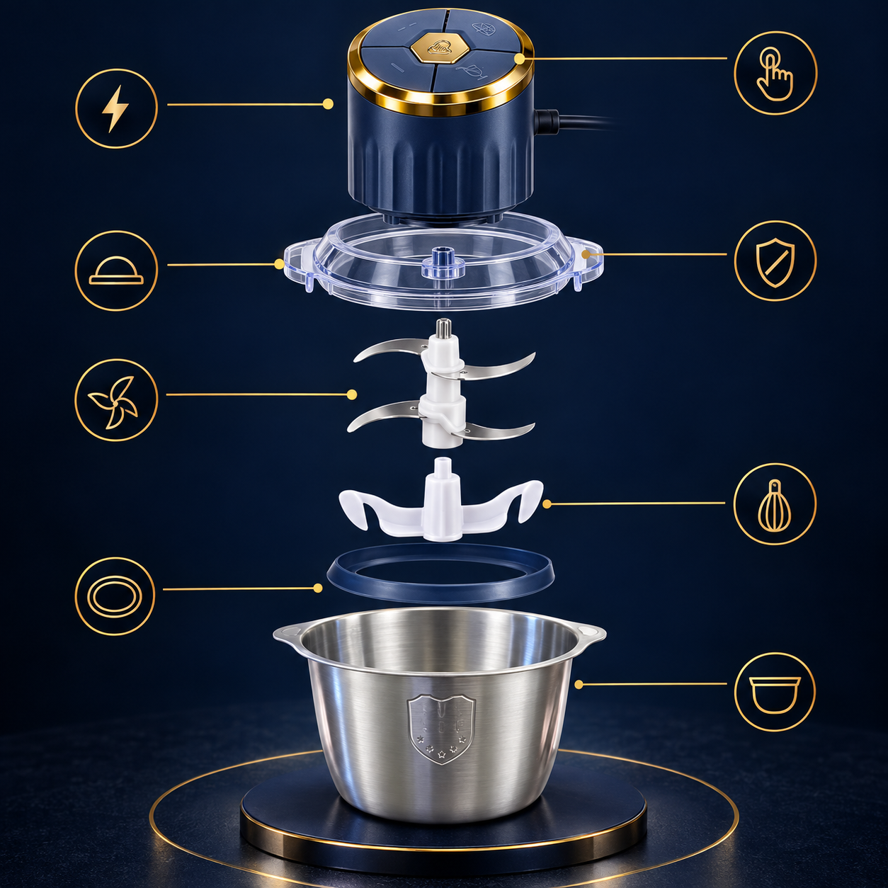 Electric Meat Grinder Food Chopper Mincer Stainless Steel Bowl Kitchen Processor 4 Electric Meat Grinder Food Chopper Mincer Stainless Steel Bowl Kitchen Processor - Image 4