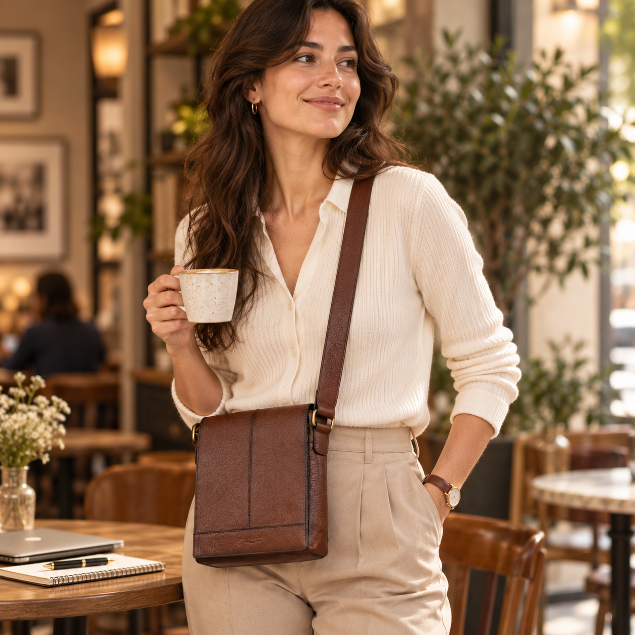 VALANTI Men's Brown Leather Crossbody Bag Shoulder Messenger Work Travel Daily UK 6 VALANTI Men's Brown Leather Crossbody Bag Shoulder Messenger Work Travel Daily UK - Image 6