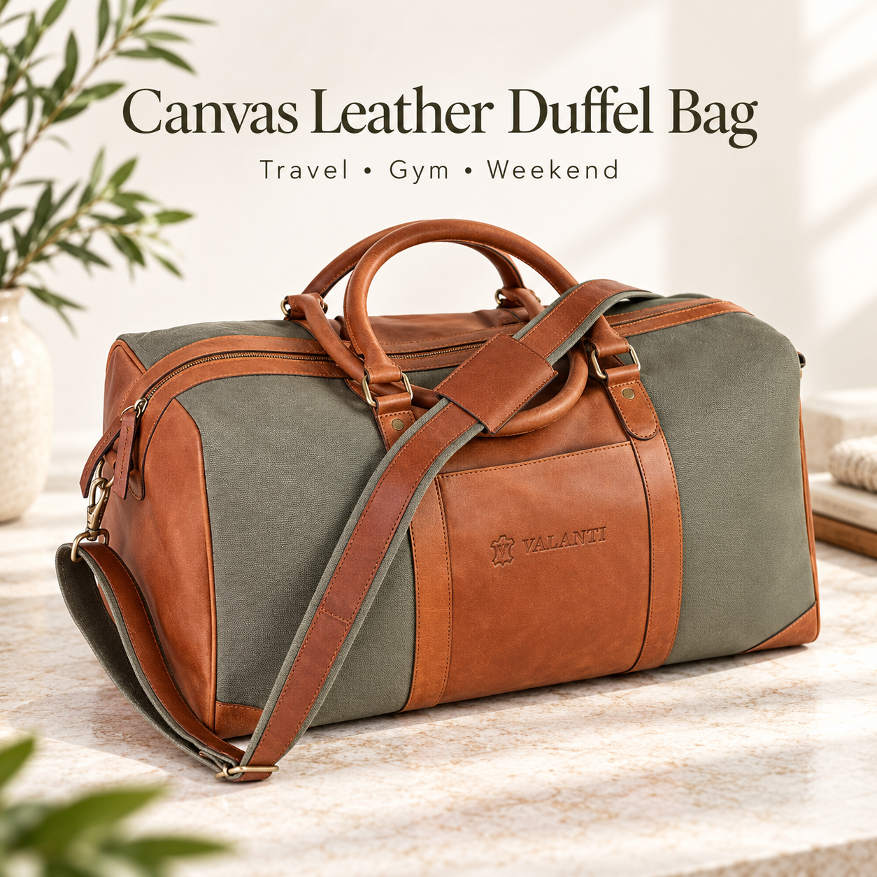 VALANTI Canvas Leather Holdall Duffel Bag Travel Gym Weekend Shoulder Luggage UK 1 VALANTI Canvas Leather Holdall Duffel Bag Travel Gym Weekend Shoulder Luggage UK