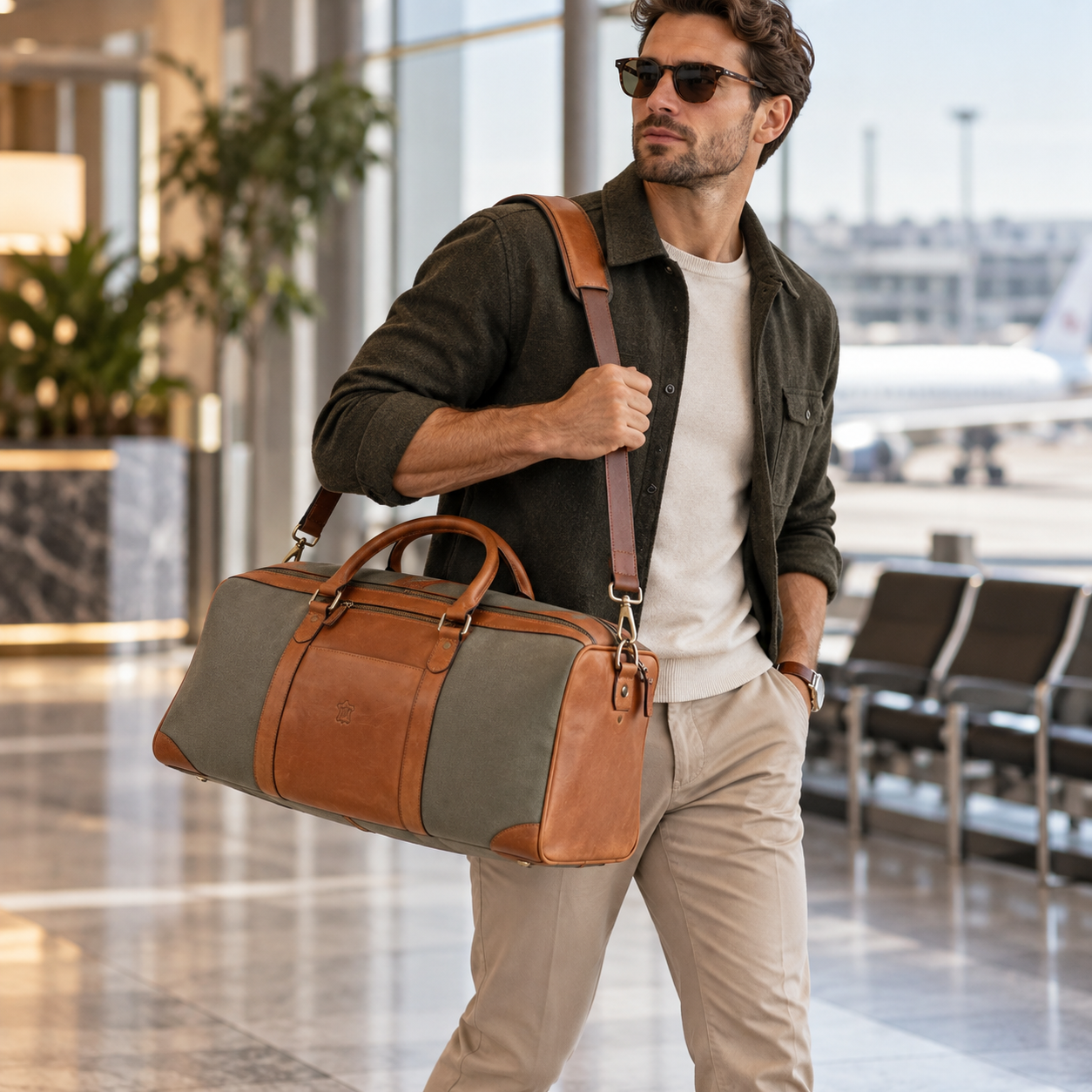 VALANTI Canvas Leather Holdall Duffel Bag Travel Gym Weekend Shoulder Luggage UK 2 VALANTI Canvas Leather Holdall Duffel Bag Travel Gym Weekend Shoulder Luggage UK - Image 2